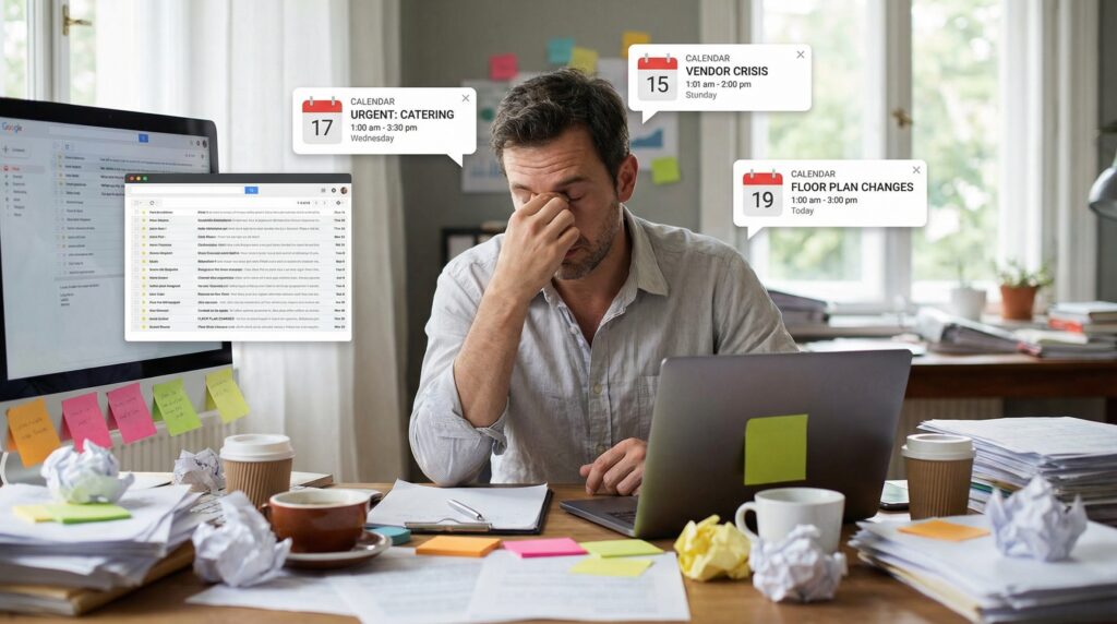 A stressed event coordinator